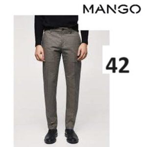 Men's USA size 32 MANGO MEN'S SLIM FIT HOUNDSTOOTH TROUSERS